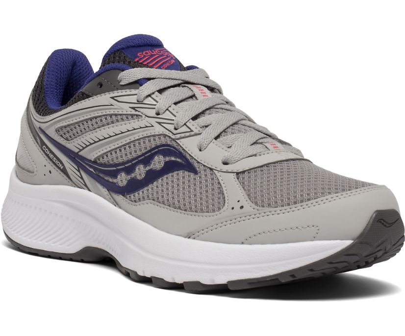 Women's Saucony Cohesion 14 Running Shoes Grey / Purple | Singapore 095JPQJ